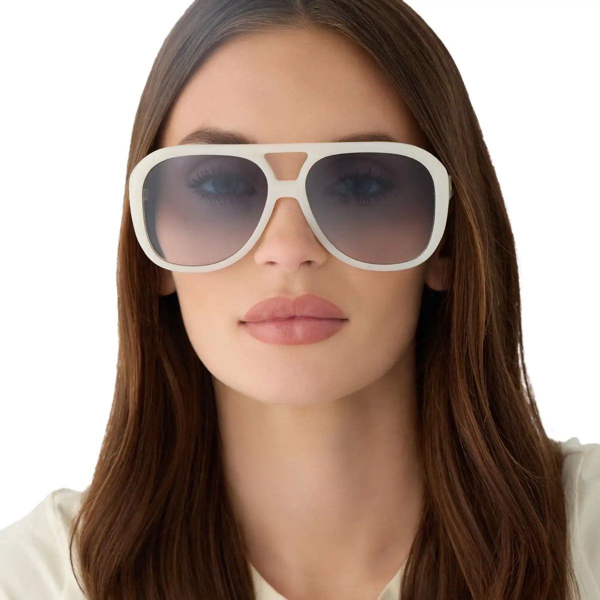 PAULINE - MERINGUE + BLUE GRADIENT SUNGLASSES