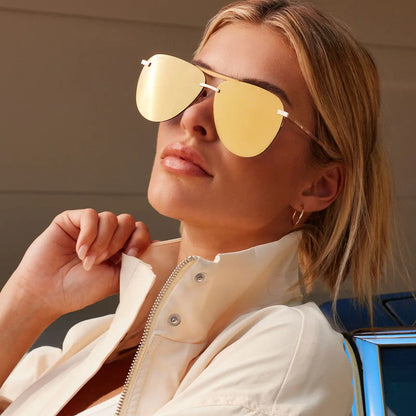 TAHOE - BRUSHED GOLD + GOLD MIRROR SUNGLASSES