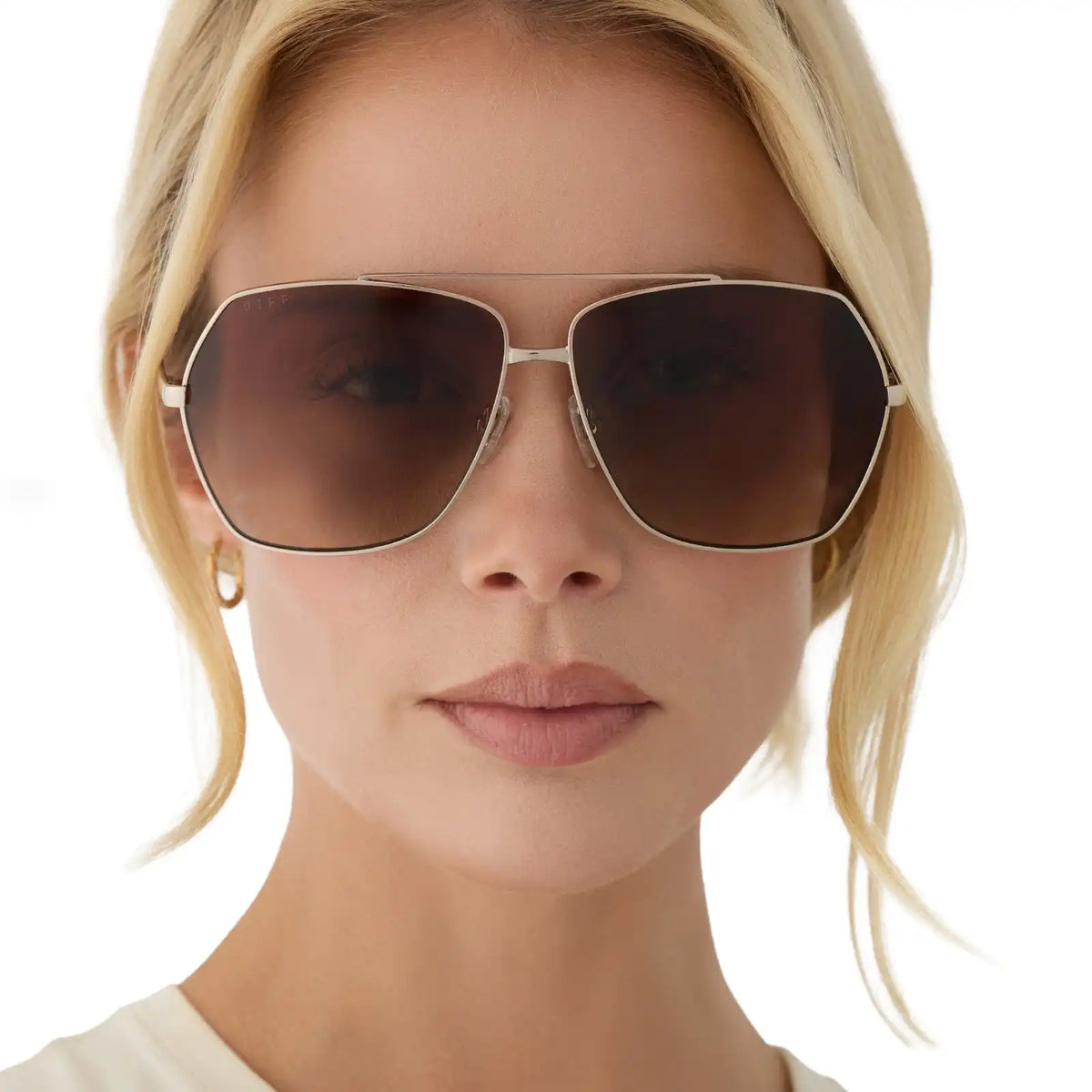MAUDE - GOLD + BROWN GRADIENT + POLARIZED + SUNGLASSES