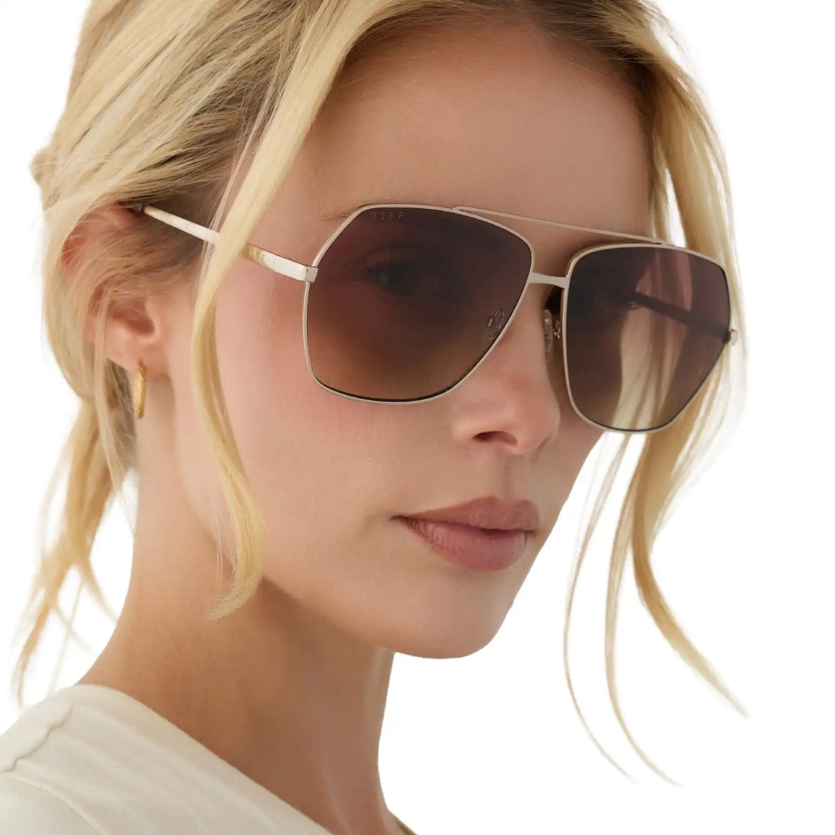 MAUDE - GOLD + BROWN GRADIENT + POLARIZED + SUNGLASSES