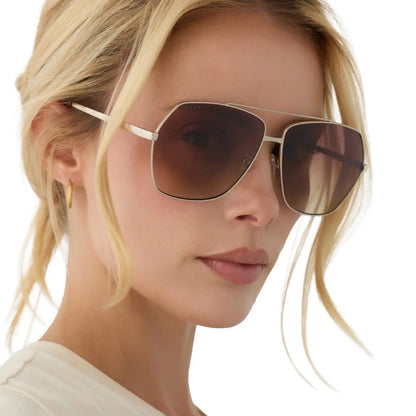 MAUDE - GOLD + BROWN GRADIENT + POLARIZED + SUNGLASSES