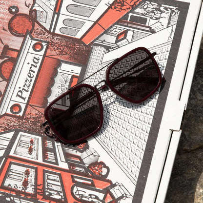 JORDAN - DARK CHERRY LACQUER + GREY GRADIENT + POLARIZED SUNGLASSES