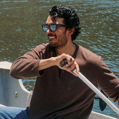 CASH - BLACK + LIGHT BLUE TINT SUNGLASSES