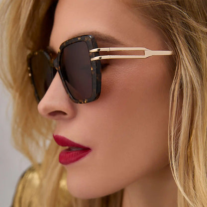 DASHA - GLITTER TORTOISE + BROWN SUNGLASSES