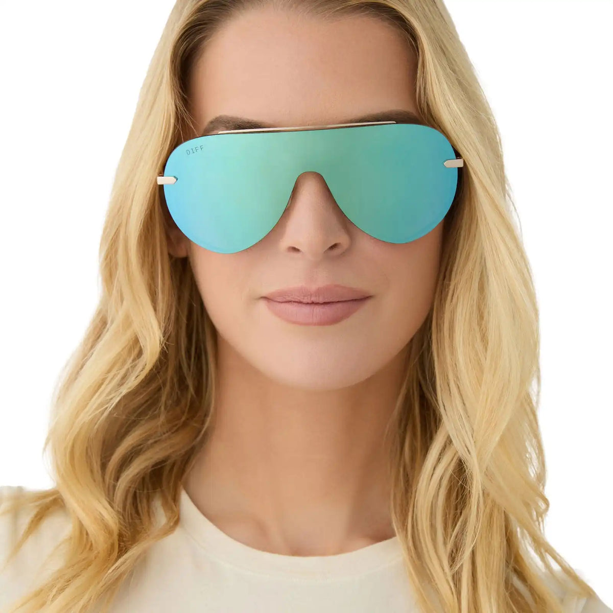IMANI - GOLD + AQUATIC AWE MIRROR SUNGLASSES