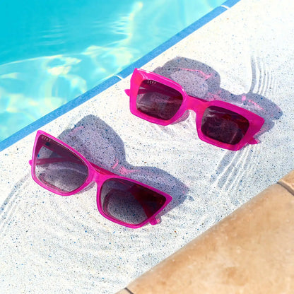 GREER - BRIGHT TULIP + GREY SUNGLASSES