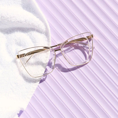 BECKY IV - CLEAR CRYSTAL + GOLD + GLASSES