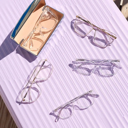 BELLA - CLEAR CRYSTAL + GOLD + GLASSES