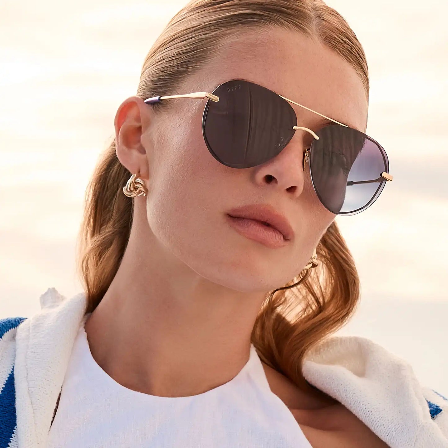 LENOX - GOLD + BLUE GRADIENT + POLARIZED SUNGLASSES