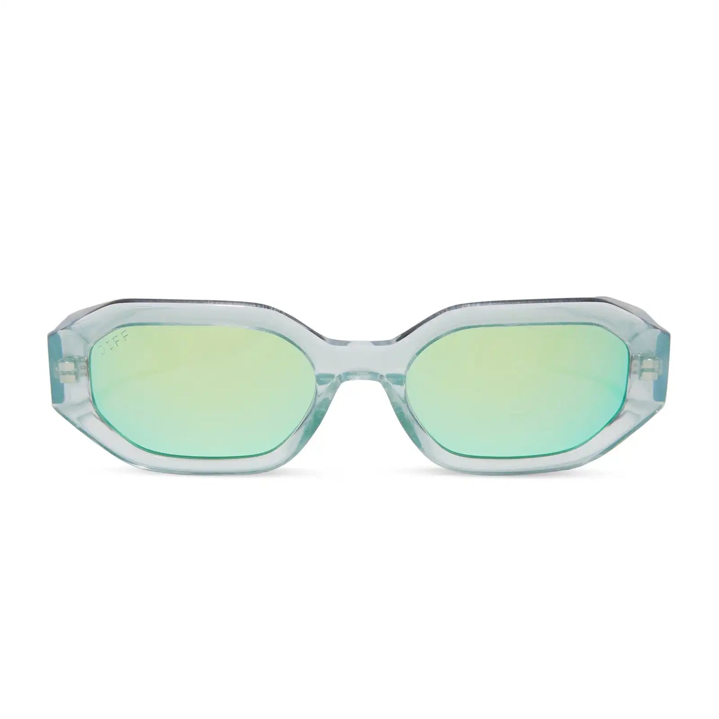 ALLEGRA - OPALESCENT TURQUOISE + TURQUOISE ICE MIRROR SUNGLASSES