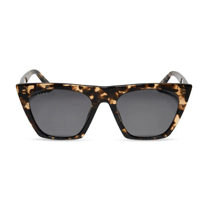 AVRIL - ESPRESSO TORTOISE + GREY SUNGLASSES