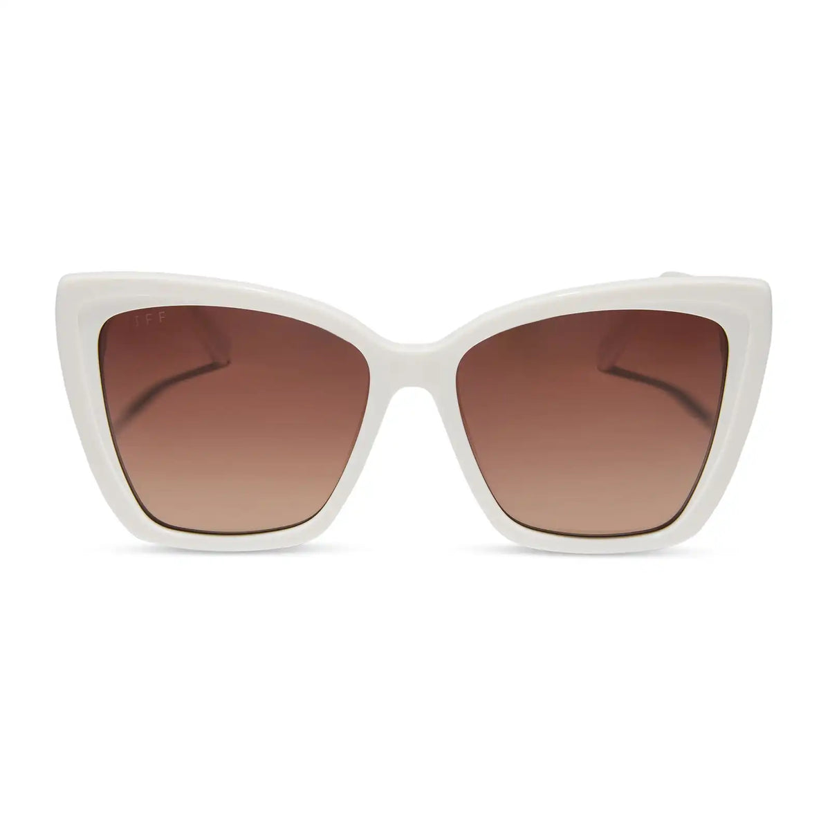 BECKY II - WHITE CLOUD + BROWN GRADIENT SUNGLASSES