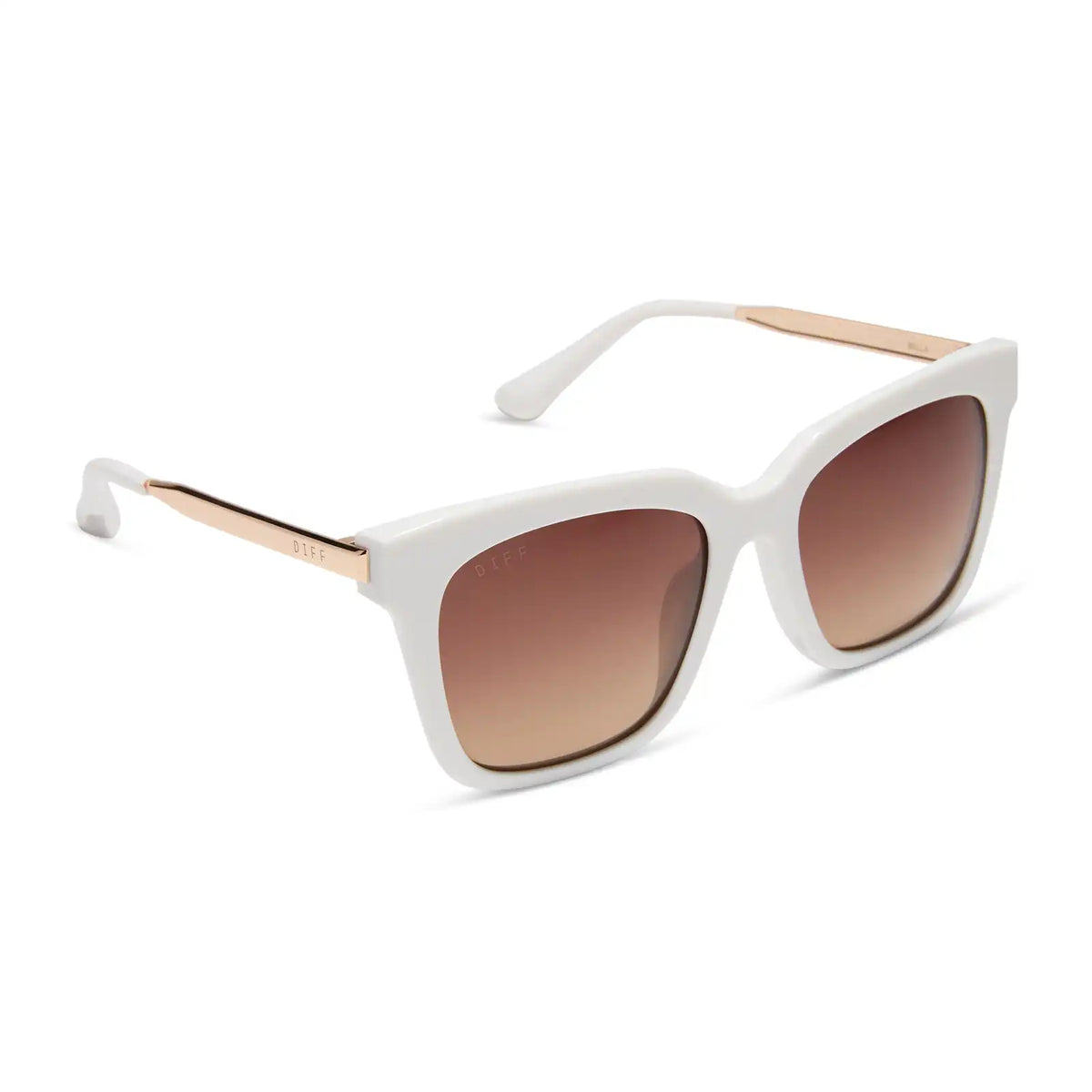 BELLA - WHITE CLOUD + BROWN GRADIENT SUNGLASSES