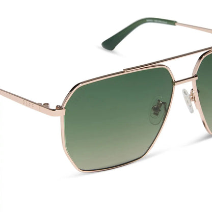 BERKELY - CHAMPAGNE GOLD + ALOE GREEN GRADIENT + POLARIZED SUNGLASSES