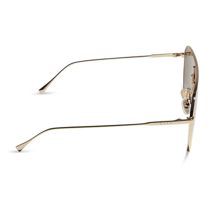 DASH SHIELD - GOLD + GREEN MIRROR SUNGLASSES