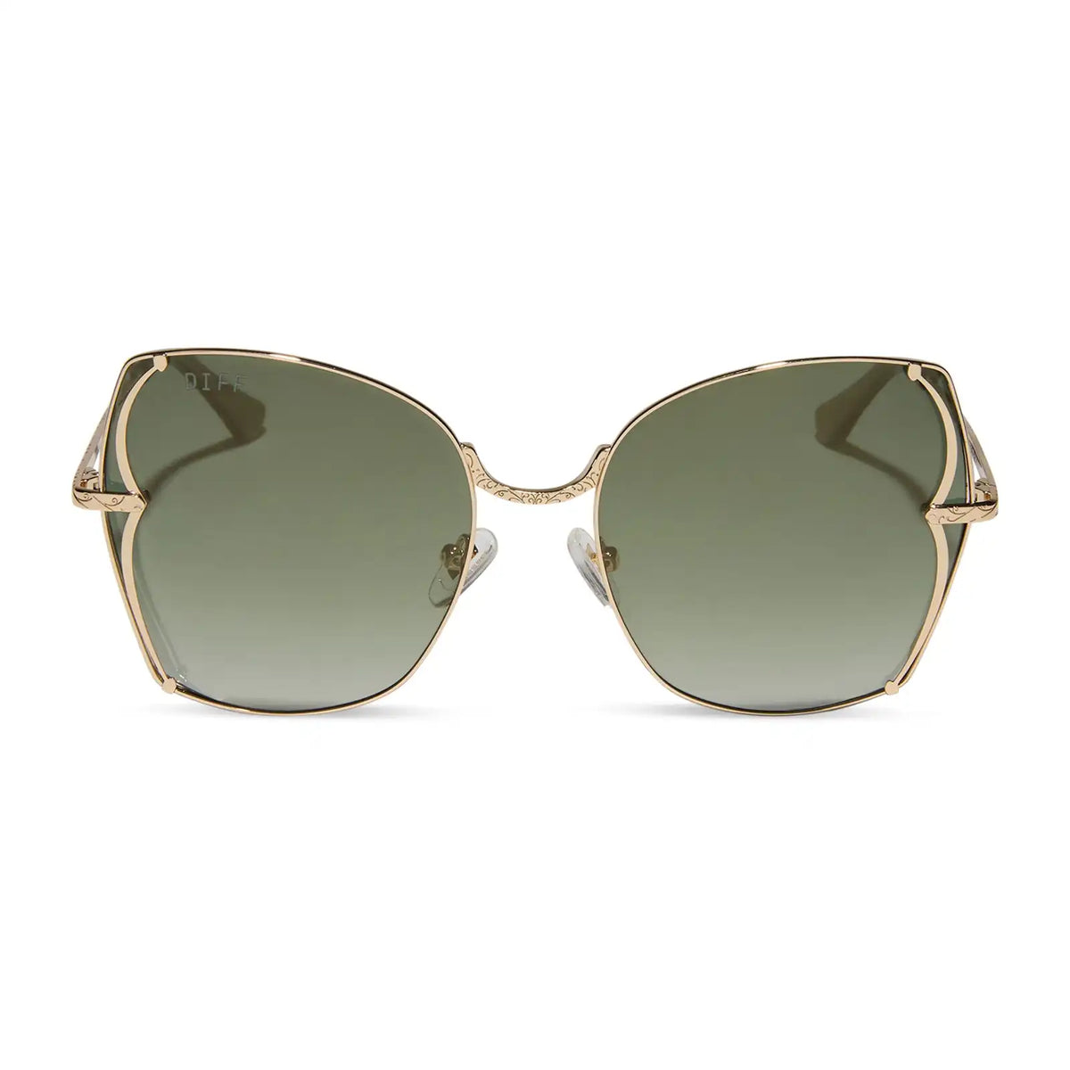 TIANA - GOLD + GREEN GRADIENT W LIGHT GOLD FLASH + POLARIZED SUNGLASSES