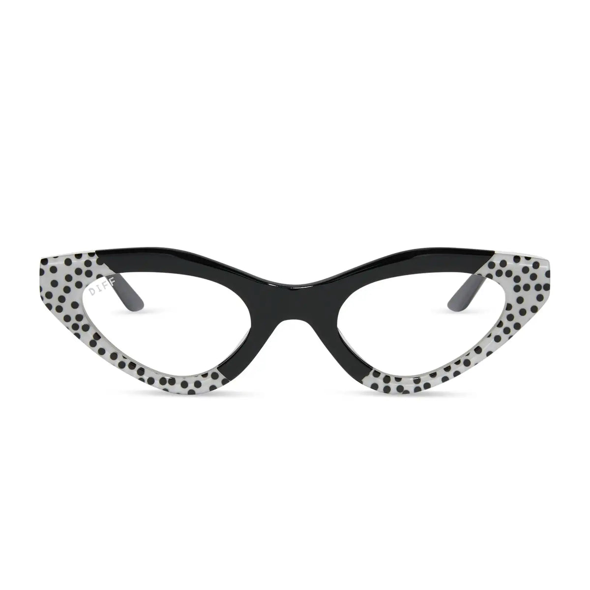 EMILY CAT EYE - MIDNIGHT POLKA DOT + GLASSES