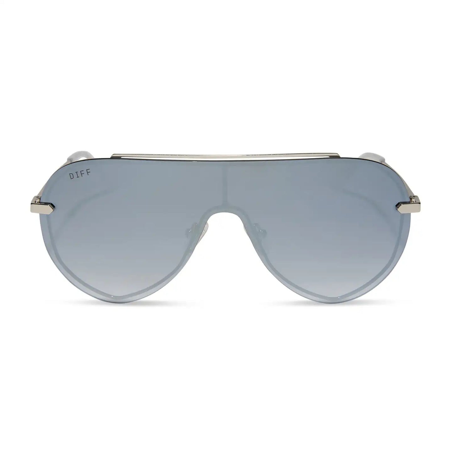 IMANI - SILVER + GREY GRADIENT WITH SILVER FLASH SUNGLASSES