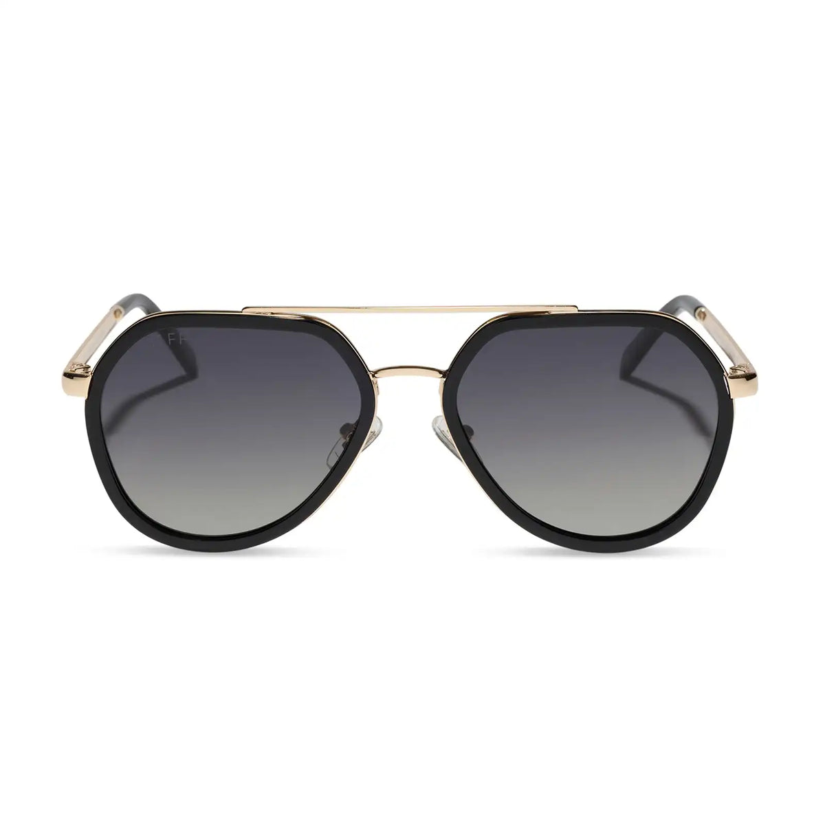 JOEY - BLACK + GOLD METAL + GREY GRADIENT + POLARIZED SUNGLASSES