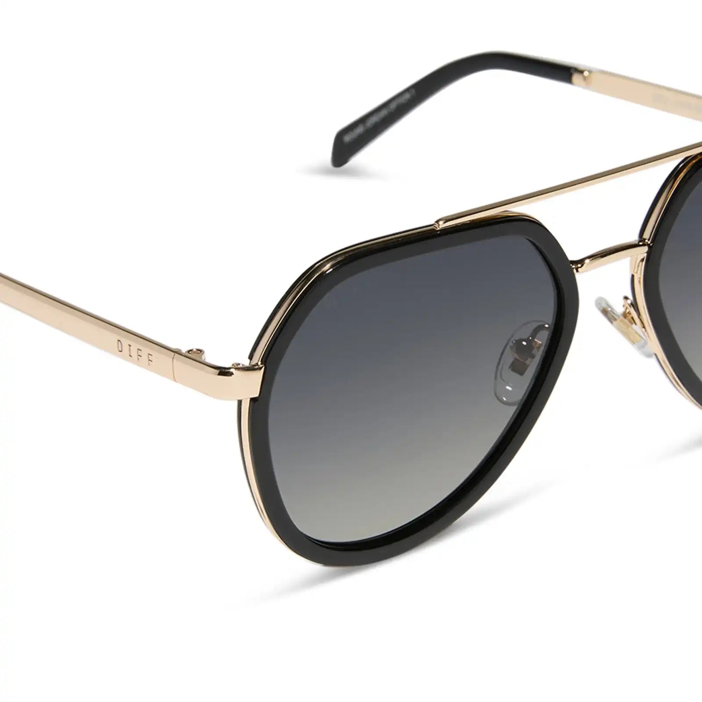 JOEY - BLACK + GOLD METAL + GREY GRADIENT + POLARIZED SUNGLASSES