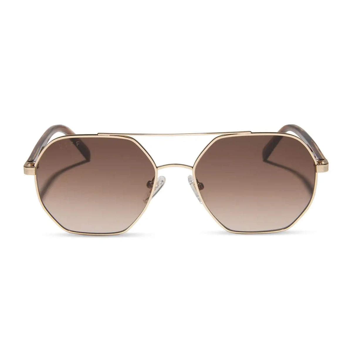 JOELLE - GOLD + HORN TORTOISE + BROWN GRADIENT SUNGLASSES