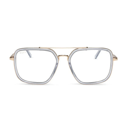 JORDAN - GOLD + CLEAR CRYSTAL TEMPLE TIPS + GLASSES