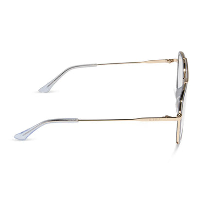 JORDAN - GOLD + CLEAR CRYSTAL TEMPLE TIPS + GLASSES