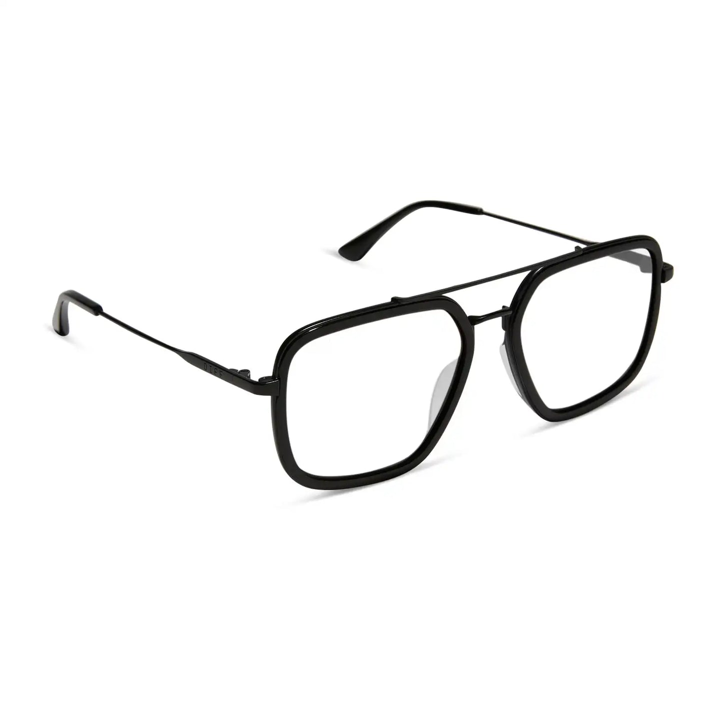 JORDAN - MATTE BLACK + BLACK TEMPLE TIPS + GLASSES