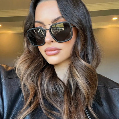 JORDAN - MATTE BLACK + BLACK TEMPLE TIPS + BROWN GRADIENT + POLARIZED SUNGLASSES