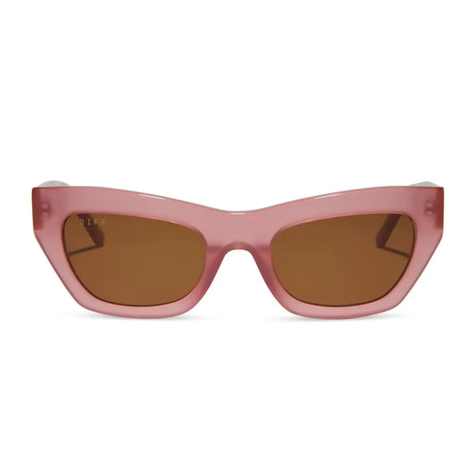 KATARINA - GUAVA + BROWN SUNGLASSES
