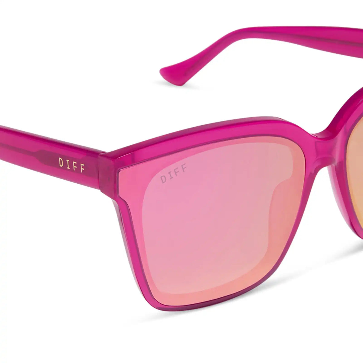 MEREDITH II - BRIGHT TULIP + PINK MIRROR SUNGLASSES