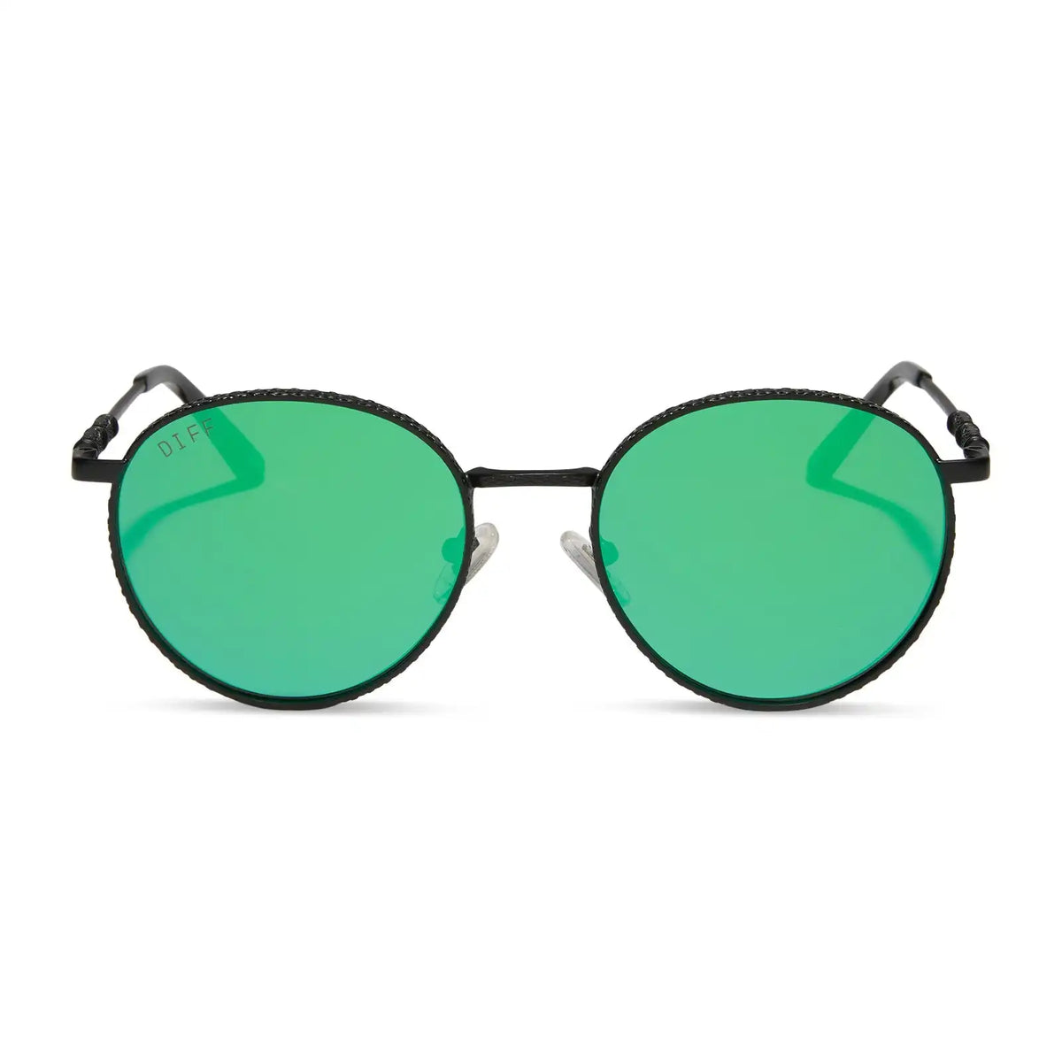 SNAPE™️ - MATTE BLACK METAL + GREEN MIRROR SUNGLASSES