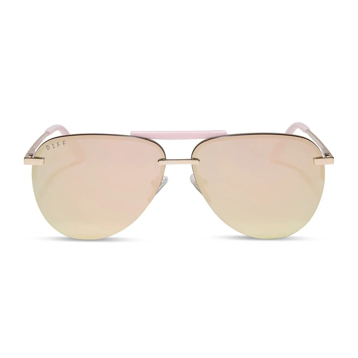 TAHOE - GOLD POWDER PINK + TAUPE MIRROR SUNGLASSES