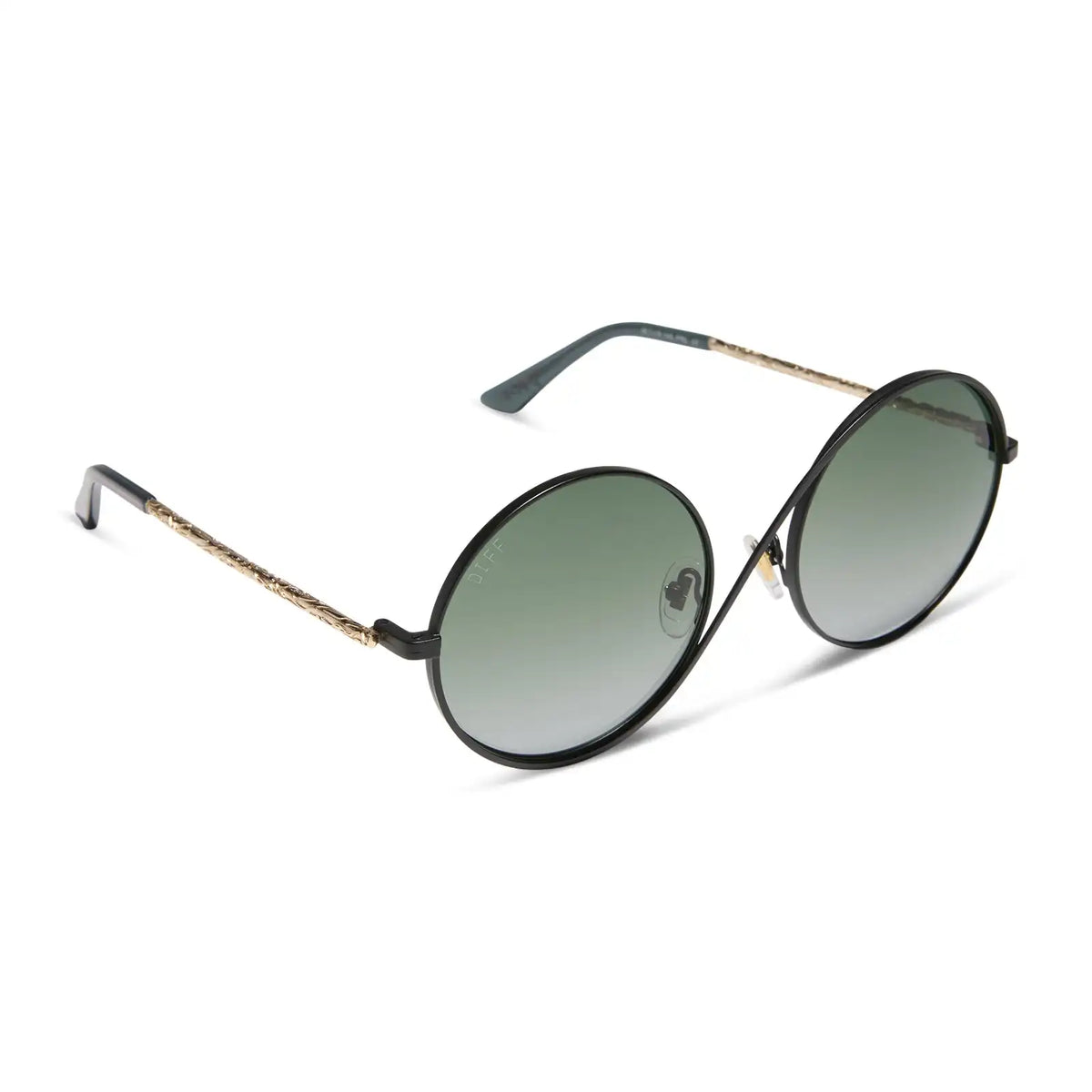 ELPHABA WIRE FRAMES - CLASSIC BLACK WIRE + EMERALD TINT GRADIENT SUNGLASSES