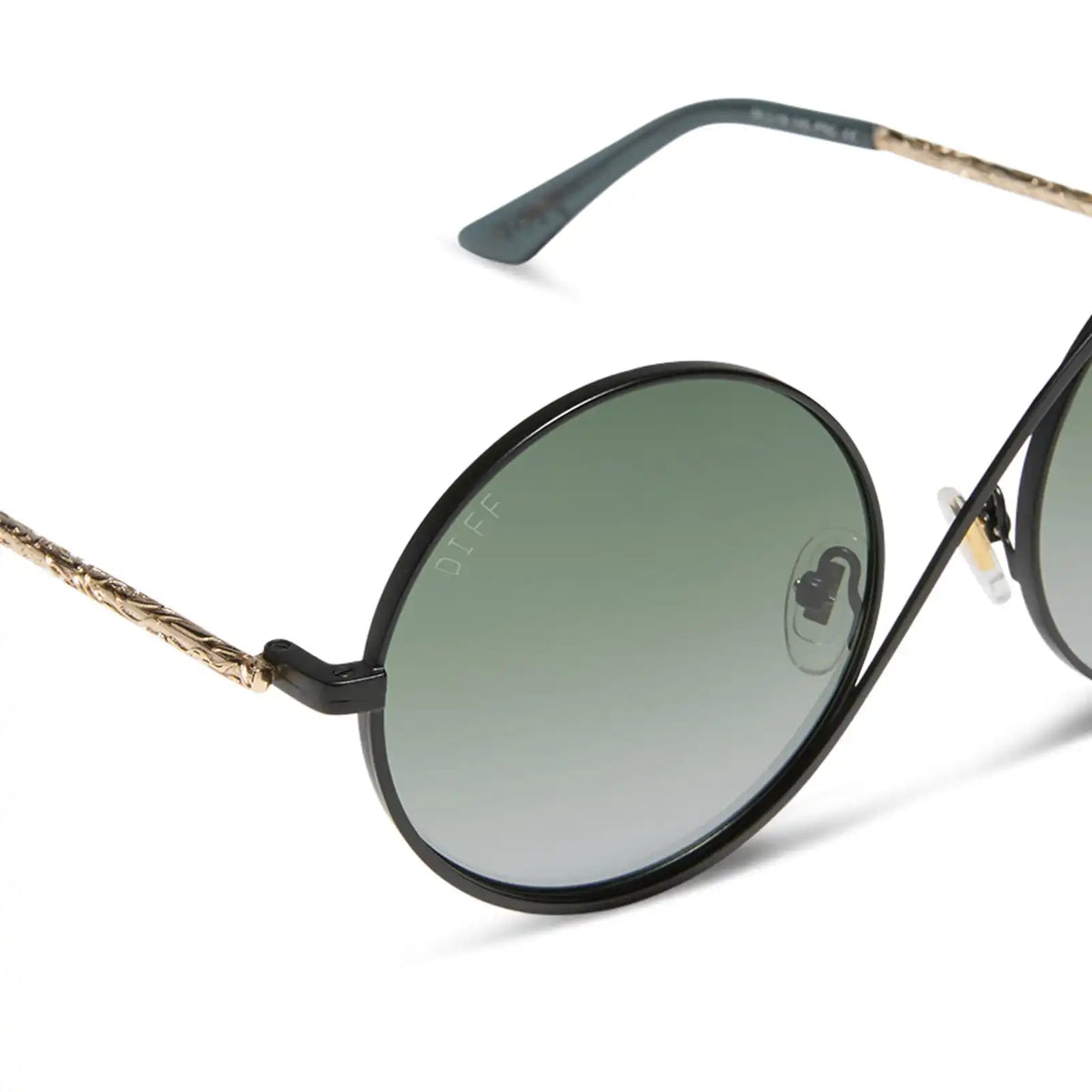 ELPHABA WIRE FRAMES - CLASSIC BLACK WIRE + EMERALD TINT GRADIENT SUNGLASSES