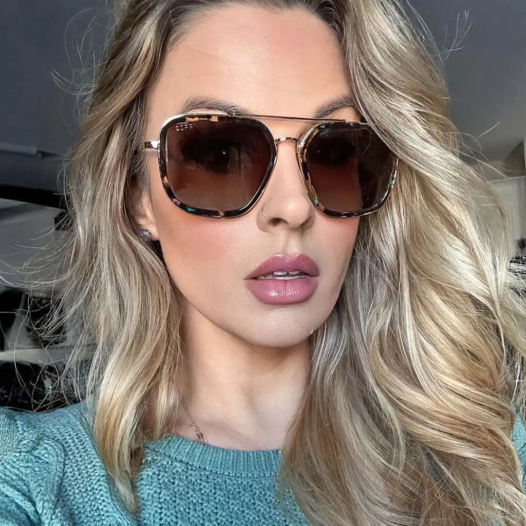 JORDAN - CONFETTI TORTOISE + BROWN GRADIENT SUNGLASSES