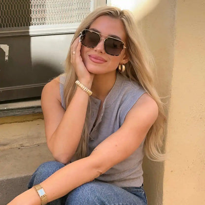 JORDAN - CONFETTI TORTOISE + BROWN GRADIENT SUNGLASSES