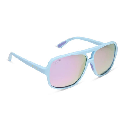 HANGTIME - MATTE BABY BLUE + LAVENDER MIRROR + POLARIZED SUNGLASSES